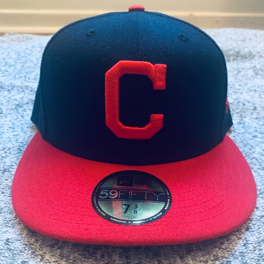 NWT Cleveland Guardians Indians New Era Authentic 59FIFTY Fitted Hat SIZE 7 3/8